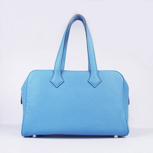 Best Replica Hermes Victoria Cowskin Leather Bag Light Blue H2802